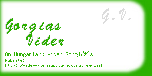 gorgias vider business card